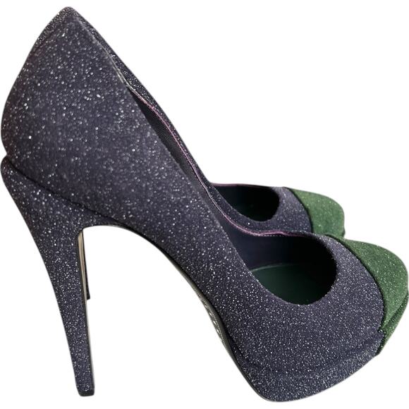 CHANEL Glitter Heels in Blue and Green - Picture 4 of 16